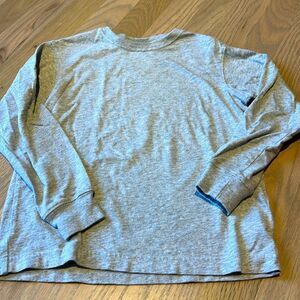 Lands End Gray Cotton Long Sleeve Tee Size M (5-6)